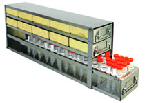 Combination freezer drawer racks centrifuge tubes and 2 inch boxes